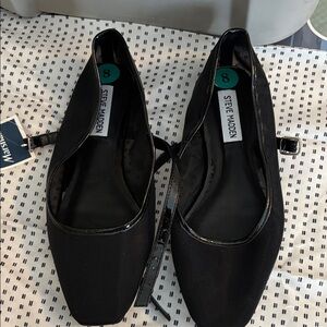 Steve Madden Black Flats with Buckle Detail